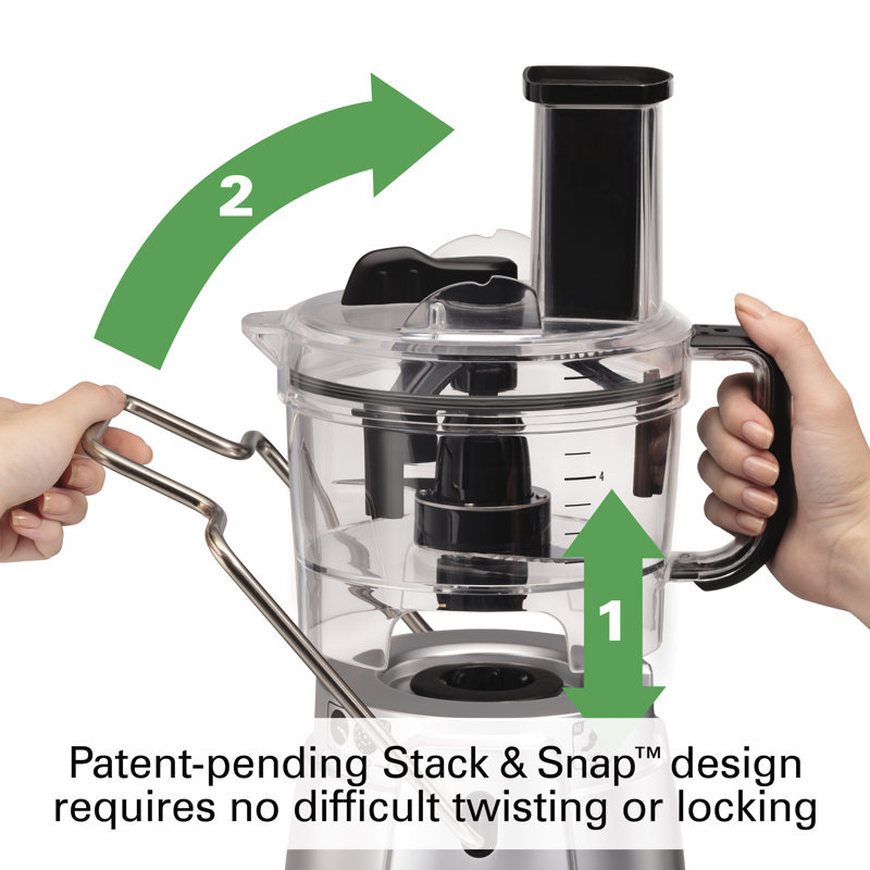 Hamilton Beach® Stack & Snap 8 Cup Food Processor with Bowl Scraper