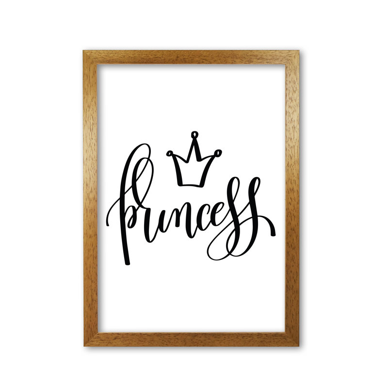 Princess - Print, Honey Oak Frame, 42 cm H x 30 cm W x 5 cm D