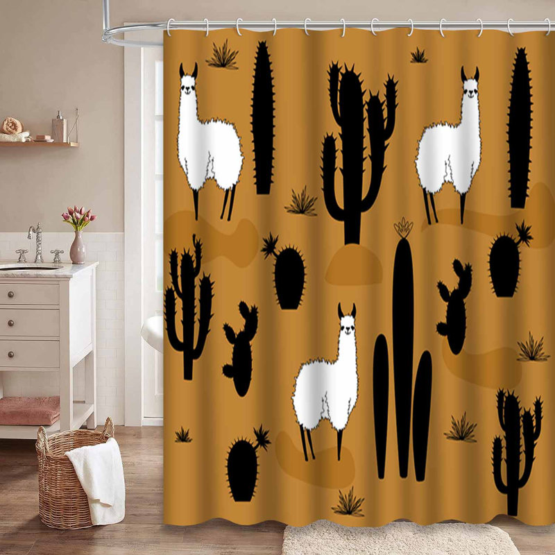 Rideau de douche AlpacaCactus, L 72 po x l 78 po