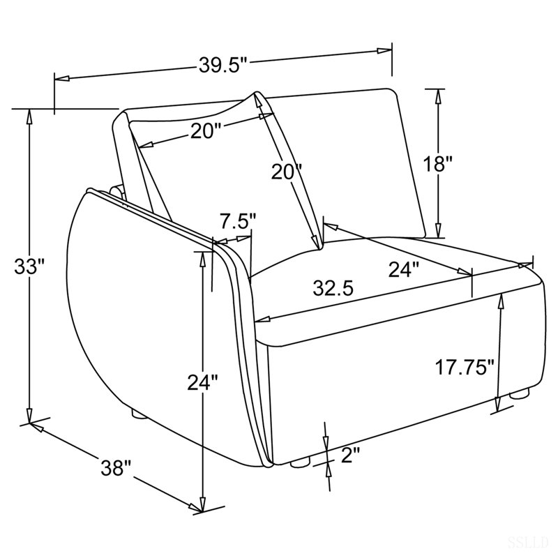Canapé modulaire Logan, 140.5" W, Green Polyester