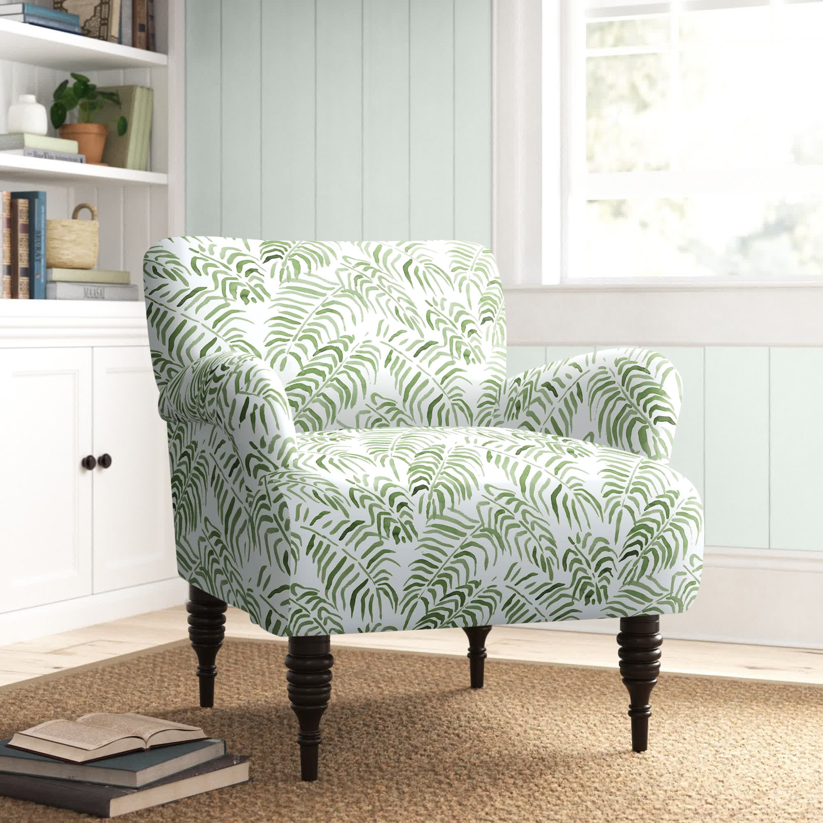 Allura Armchair, Watercolor Palm Green