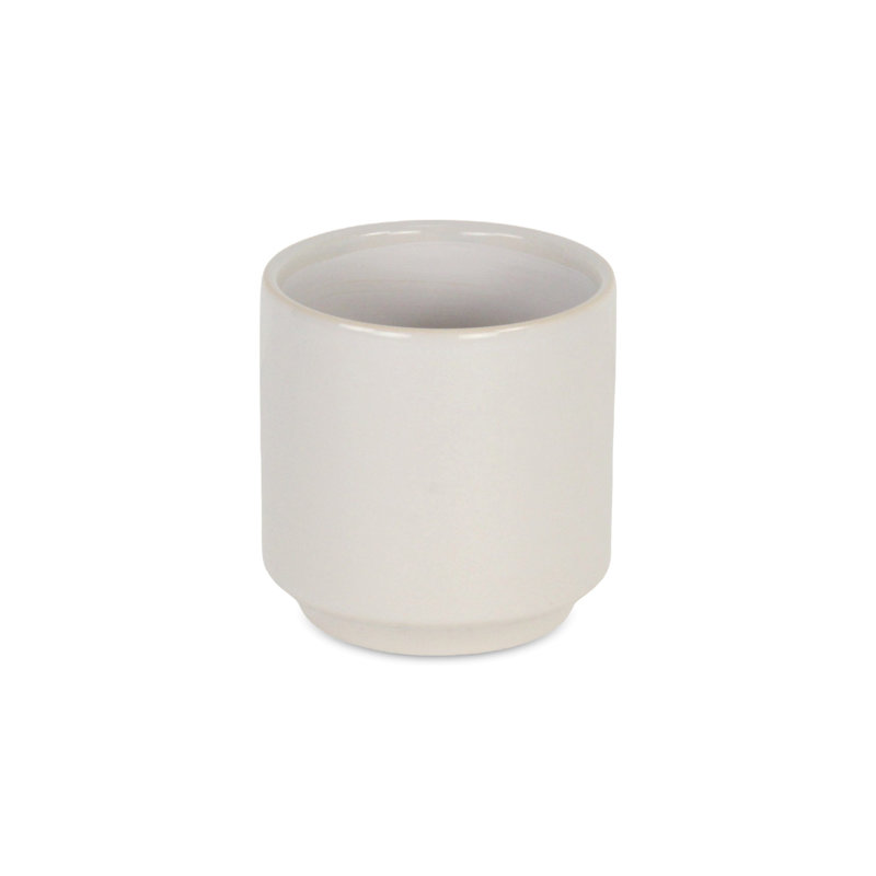 Handmade Ceramic Pot Planter, White, 4.5" H x 4.5" W x 4.5" D