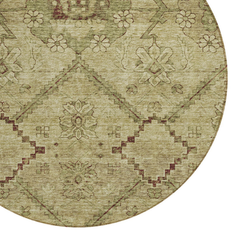 Tapis rond beige 8 po