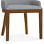 Chaise de salle à manger rembourrée en tissu avec dossier incurvé et pieds en bois massif Stephanie (ensemble de 2)-1260700347