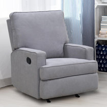 Baby Relax Rylee Tall Wingback Glider Rocker Recliner Chair, Gray