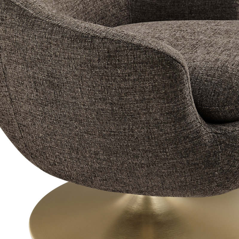 Fauteuil d'appoint pivotant en chenille Quimby Melange, Espresso Chenille