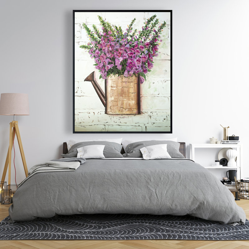 Toile de fleurs de renard mauve mauve | Décoration de chambre rustique