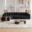 Ensemble de canapé modulaire en chenille de 131,1 pouces, canapé incurvé moderne en forme de nuage, comprenant 10 coussins, canapé d'angle en tissu de salon, canapé modulaire en L (méridienne gauche)-928420811-928420814