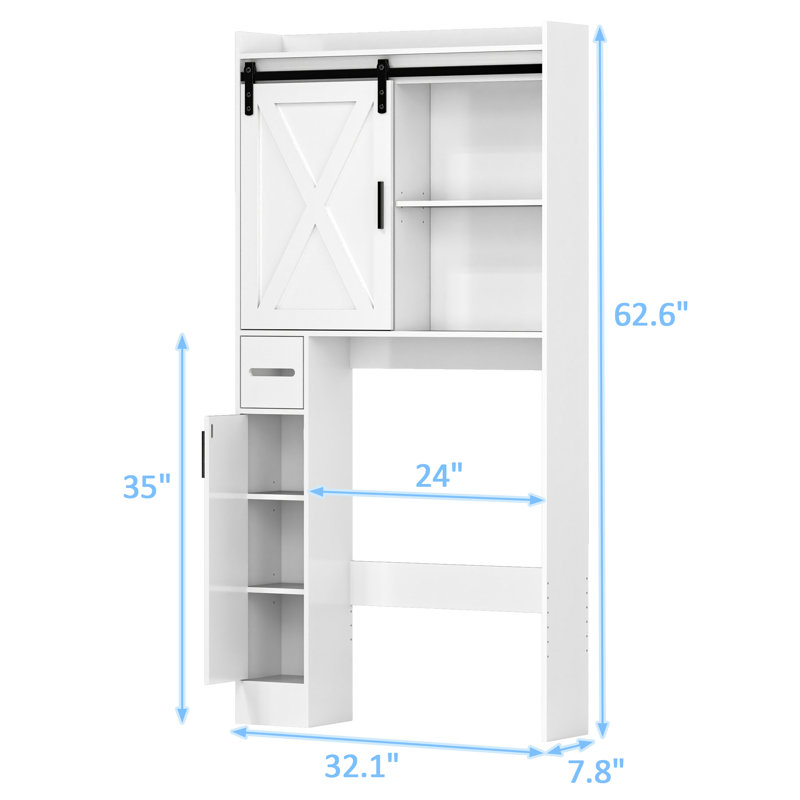 Over The Toilet Storage Cabinet With Sliding Barn Door