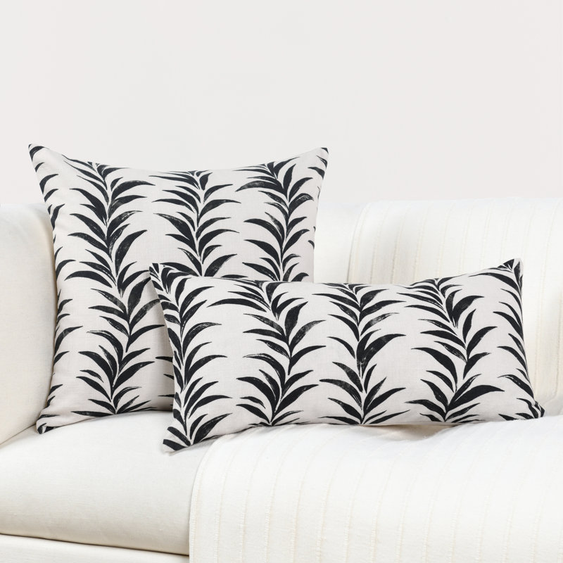 Alula Pillow Cover & Insert, Black/White, Square 22"