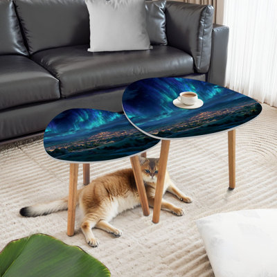 Ensemble de 2 tables basses gigognes Triangle