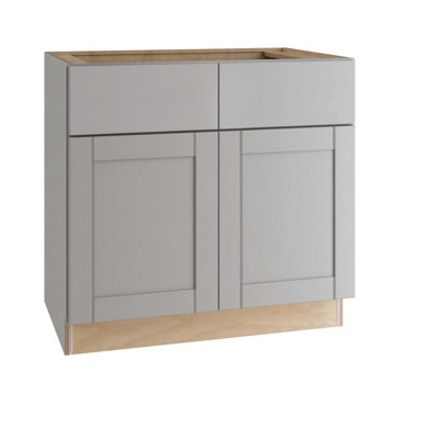 Gallery Express Haven Assembled 36 in W X 24 in D X 34.5 in H Sink Base Kitchen Cabinet with Sft Close in Cloud