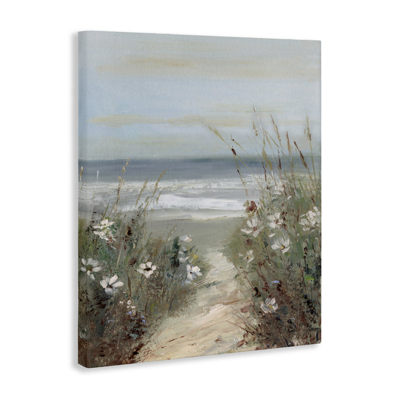 Toile Wildflower Coastline Path, conception de Sally Swatland, H 20 po x l 16 po