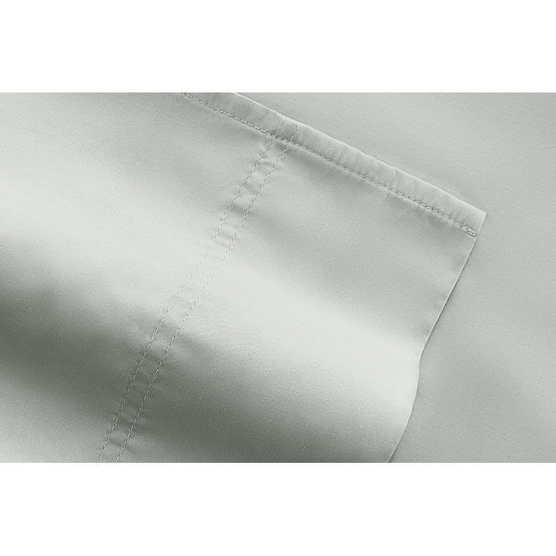 California King Green Mist Cotton Sheet Set with Pillowcases