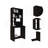 Hutch Desk, Four Shelves, Writing Desk, One Lower Shelf -Black
