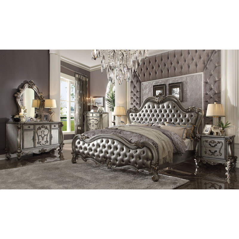 Farmhouse Antique Platinum Dresser with Dovetail Drawers