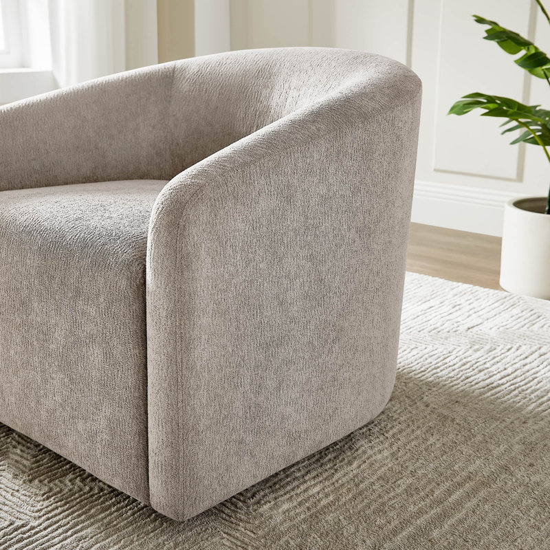 Fauteuil d'appoint pivotant en tissu 29,53 po, Molleton brun clair