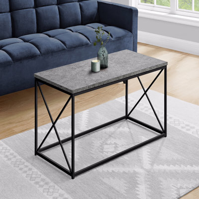 Contemporary Modern Rectangular Accent Cocktail Coffee Table 40"L Grey Laminate Black Metal