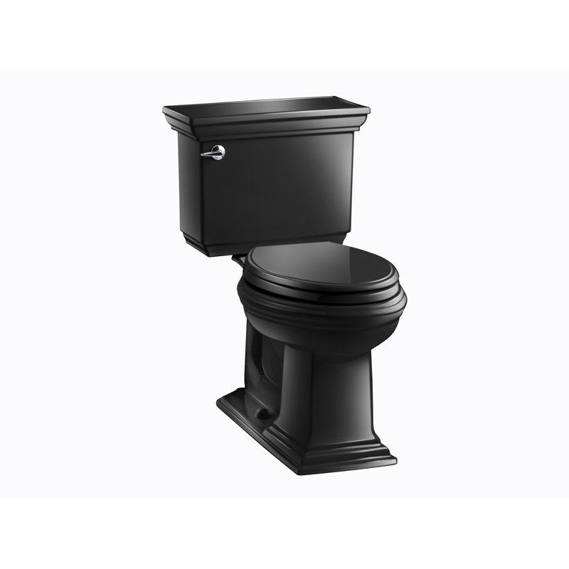 Memoirs® Stately Comfort Height 1.28 GPF Elongated Two-Piece Toilet, Black Black, Left-Hand