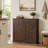 Farmhouse Double Tilt Out Trash Cabinet for 20 Gallon Trash Cans, Free Standing Recycling Cabinet with Hideaway Drawer, Barn Door Style Laundry Sorter Cabinet, Tilt Out Trash Cabinet for Kitchen-135996350