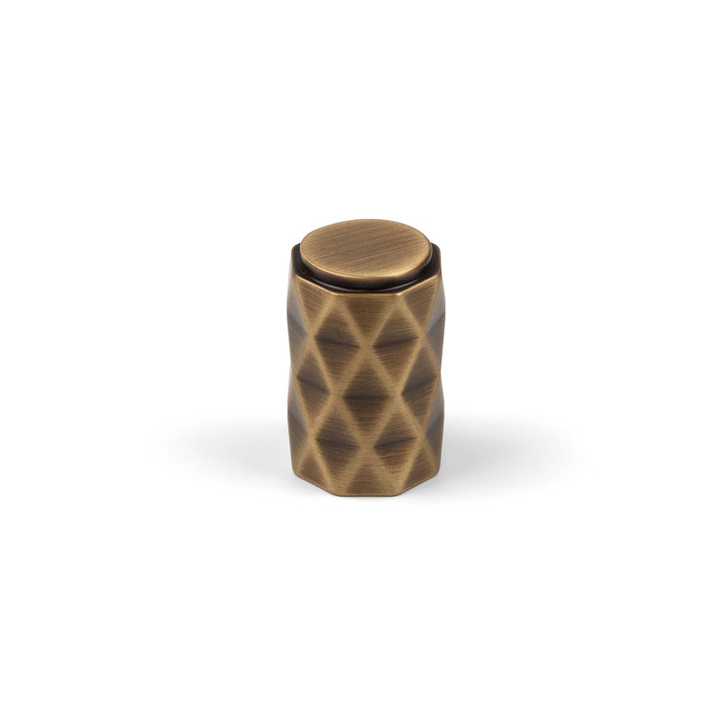 Antique Brass Diamond Textured T-Bar Handles, 20mm Knob