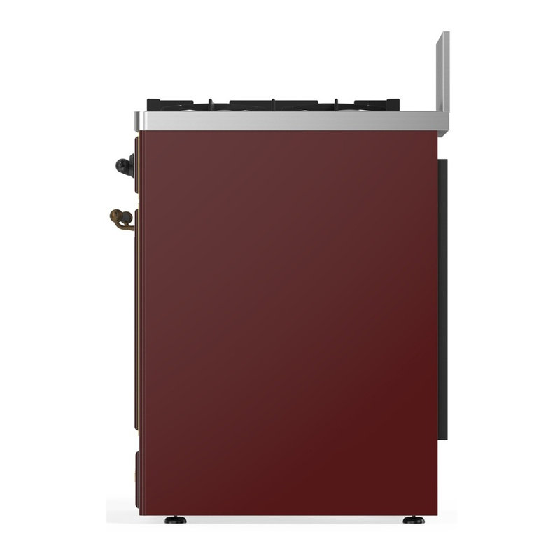 Majestic III Series 30 Inch Dual Fuel Range with 5 Sealed Burners in Emerald Green (Natural Gas, Burnished Trim), Burgundy