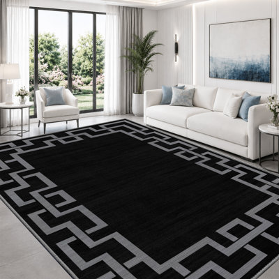 Coll Abstract Machine Printed Area Rug
