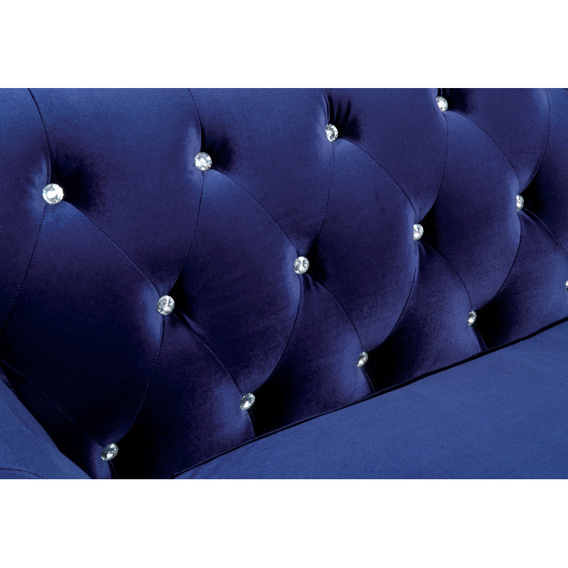 Causeuse Tabitha, Mélange de polyester bleu