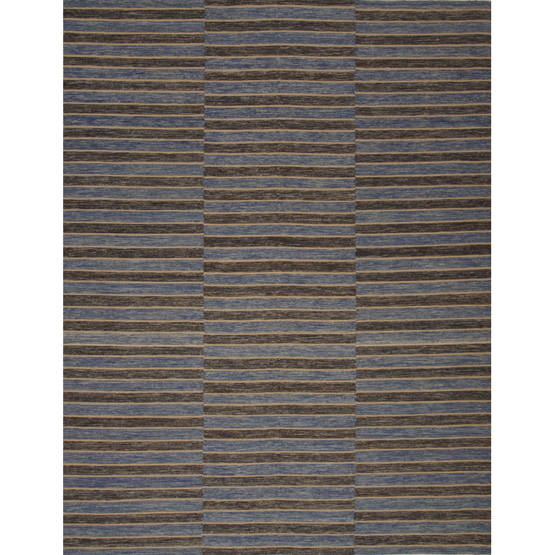Striped Area Rug in Black/Blue