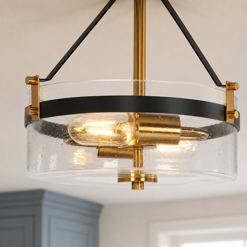 Plafonnier encastré 3 lumières 12,5 po Gemmenne, Brun