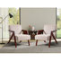 Chaise d'appoint rembourrée de 23,8 po de largeur Mid-Century avec pieds en bois massif en forme de Z (ensemble de 2)
