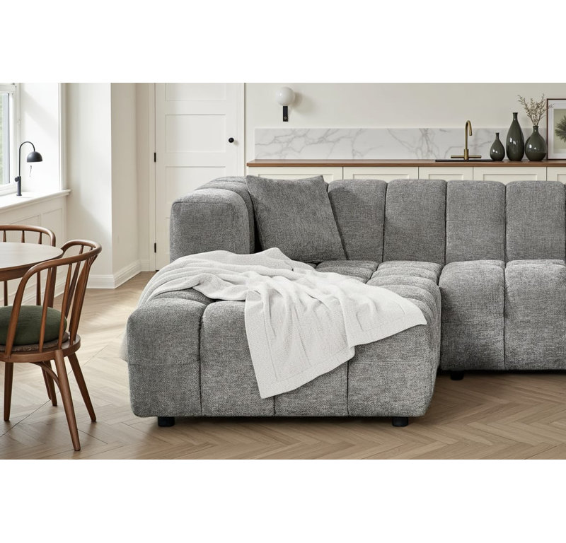 5 Seater Corner Sofa , Without Ottoman, Left Hand Facing, Grey