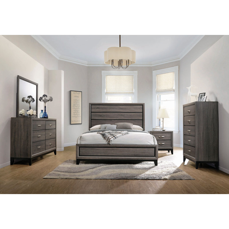 Ensemble de chambre à coucher à panneaux 5 pièces Trixy, Très grand