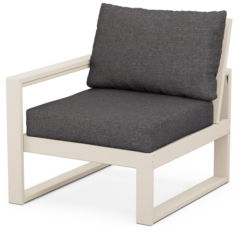Chaise gauche modulaire POLYWOOD® Edge, Gris anthracite cendré, Sable