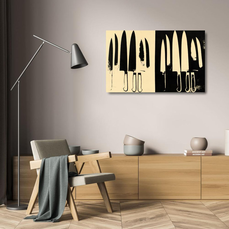 Couteaux, c. 1981-82 (crème et noir), H 15 po x l 24 po