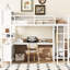 Lit mezzanine en métal avec garde-robe confortable, bureau utile et rangement, options de rangement à la mode,-1872019639