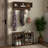 2-In-1 Coat Rack Shoe Bench Set, 5-Hook Hall Tree With Bench And Shoe Storage For 10 Pairs Of Shoes For Entryway, Hallway, Brown