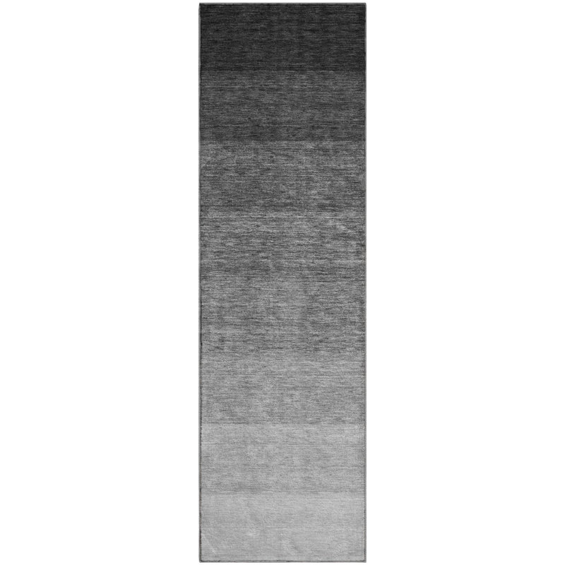 Premium Machine Washable Prisco Black Rug, Runner 2'3" x 7'6"