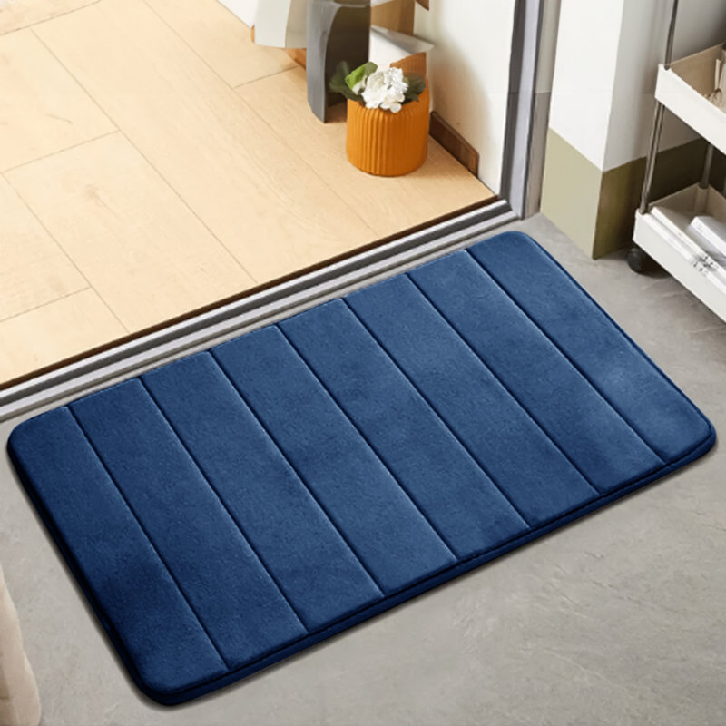 Nakiyha Rectangle Non-Slip Bath Mat, 50cmW x 80cmL, Navy