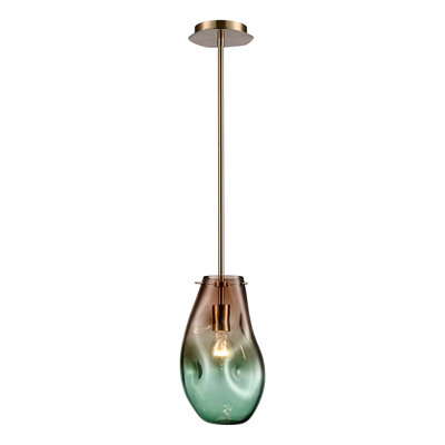 12 inches Modellare Pendant in Lacquered Gold with a Freeform Canopy