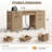 58" Fluted Home Office Desks With Storage, Modern Executive Desk Computer Desks With 5 Drawers & Cabinet, Wood Work Desk File Drawer For Office, Bedroom, Study, Living Room-264303431