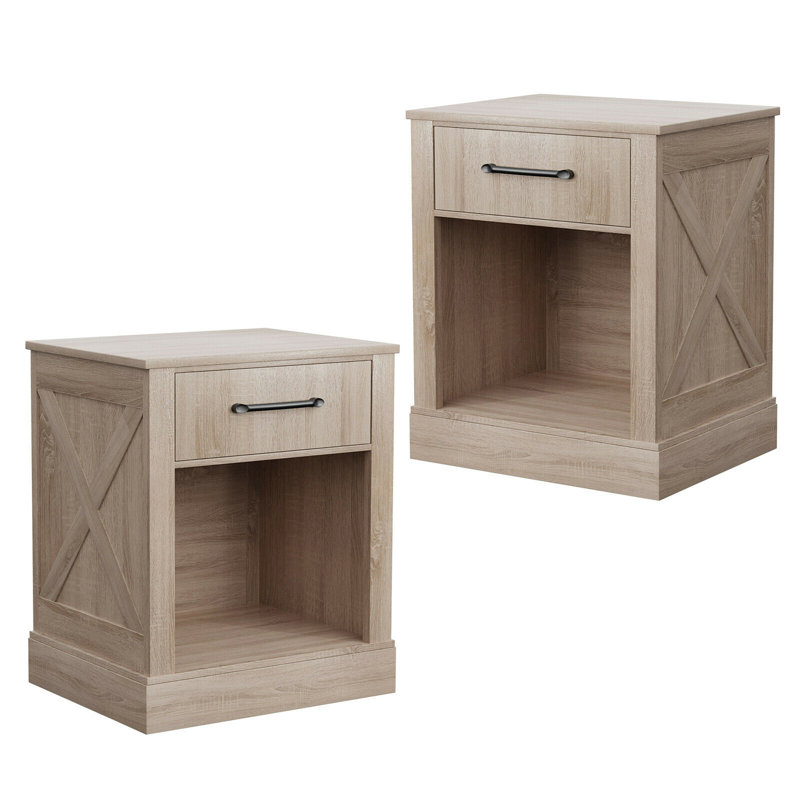 Table de chevet 1 tiroir 24 po Leng, Gris