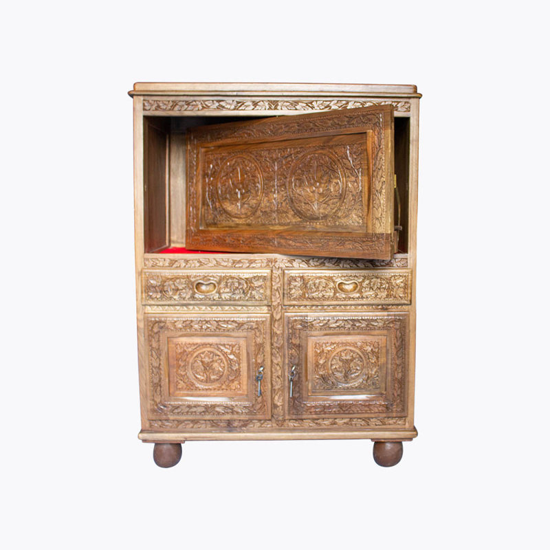 Kerney 76cm Solid Wood Mini Bar