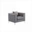 Chaise d'appoint en velours gris ardoise Lorreto de 40 pouces, siège simple rembourré pour adultes pour le salon-765448285