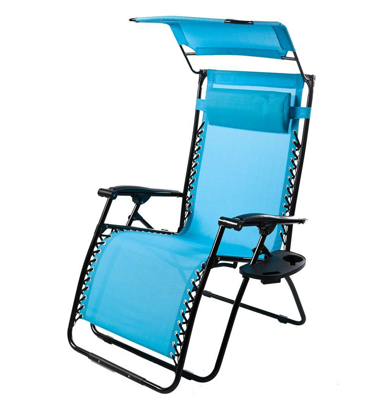 Chaise de luxe inclinable zéro gravité avec coussin Deluxe, Bleu pâle