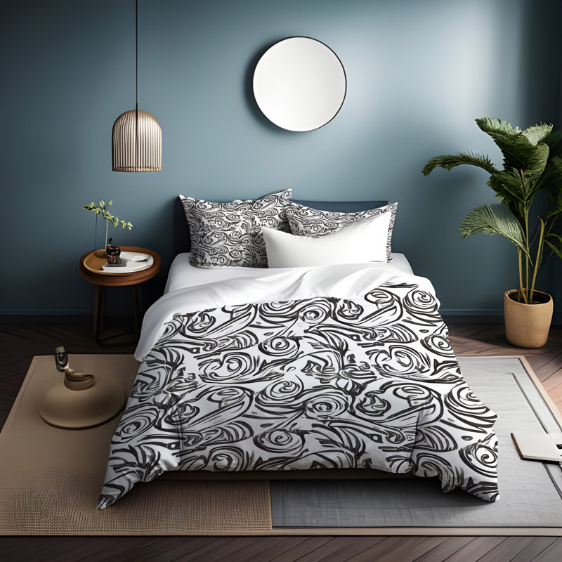 Polyester Abstract Duvet Cover, King Duvet Cover + 2 King Shams