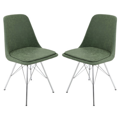 Beaupre 19.25'' H Faux Leather Upholstered Metal Side Chair