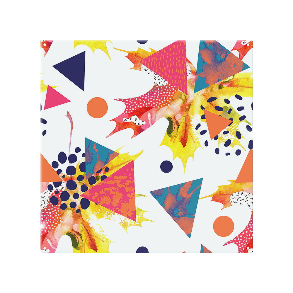 Maple Leaves & Geometric Patterns Splash Back