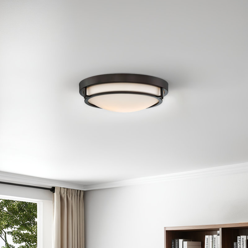 Barrick Glass Flush Mount, Oil Rubbed Bronze