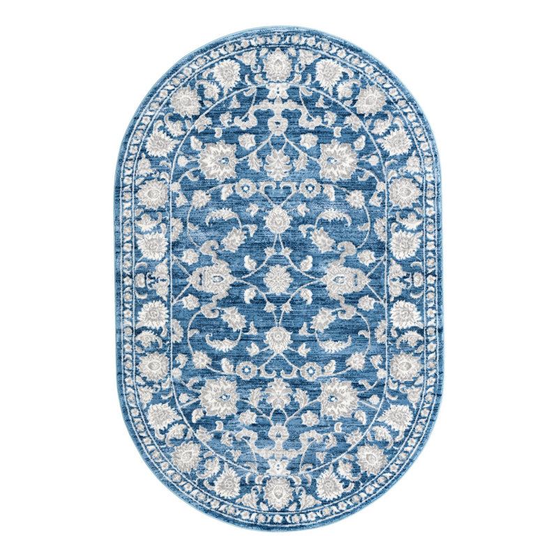 Tapis bleu Myatt, Ovale 5 pi 3 po x 8 pi